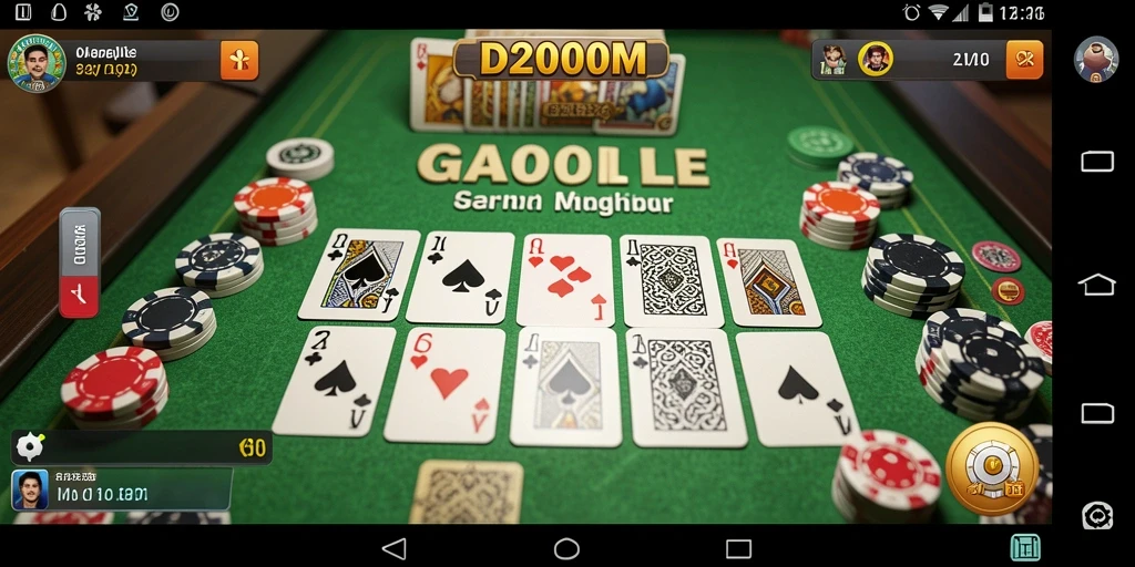 Tampilan gameplay D200M yang seru dan menantang dalam permainan Gaple.