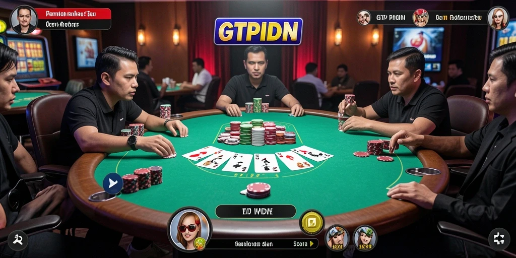 Tampilan seru dari permainan poker GTPIDN yang menggugah semangat.